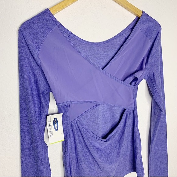 NWT Old Navy Active Criss-Cross Mesh Back Long Sleeve Top Very Periwinkle Sz XL - Picture 3 of 6